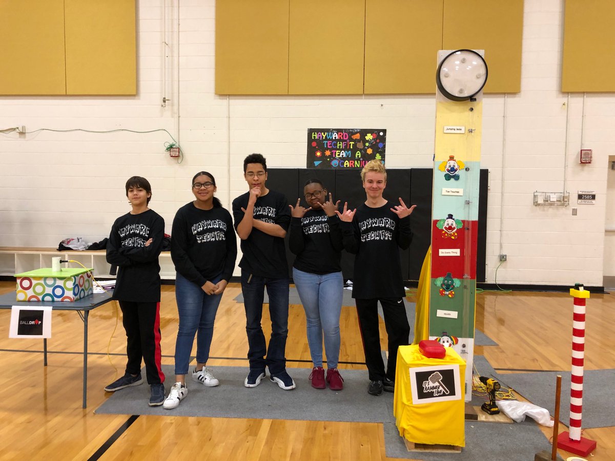 fit2Bsmart's tweet photo. @GoTECHFIT cool exergames created by middle schoolers #TECHFIT2018 at the @TechPurdue showcase @PhoenixContact @BalluffSensors https://t.co/7a5qvo9yM2