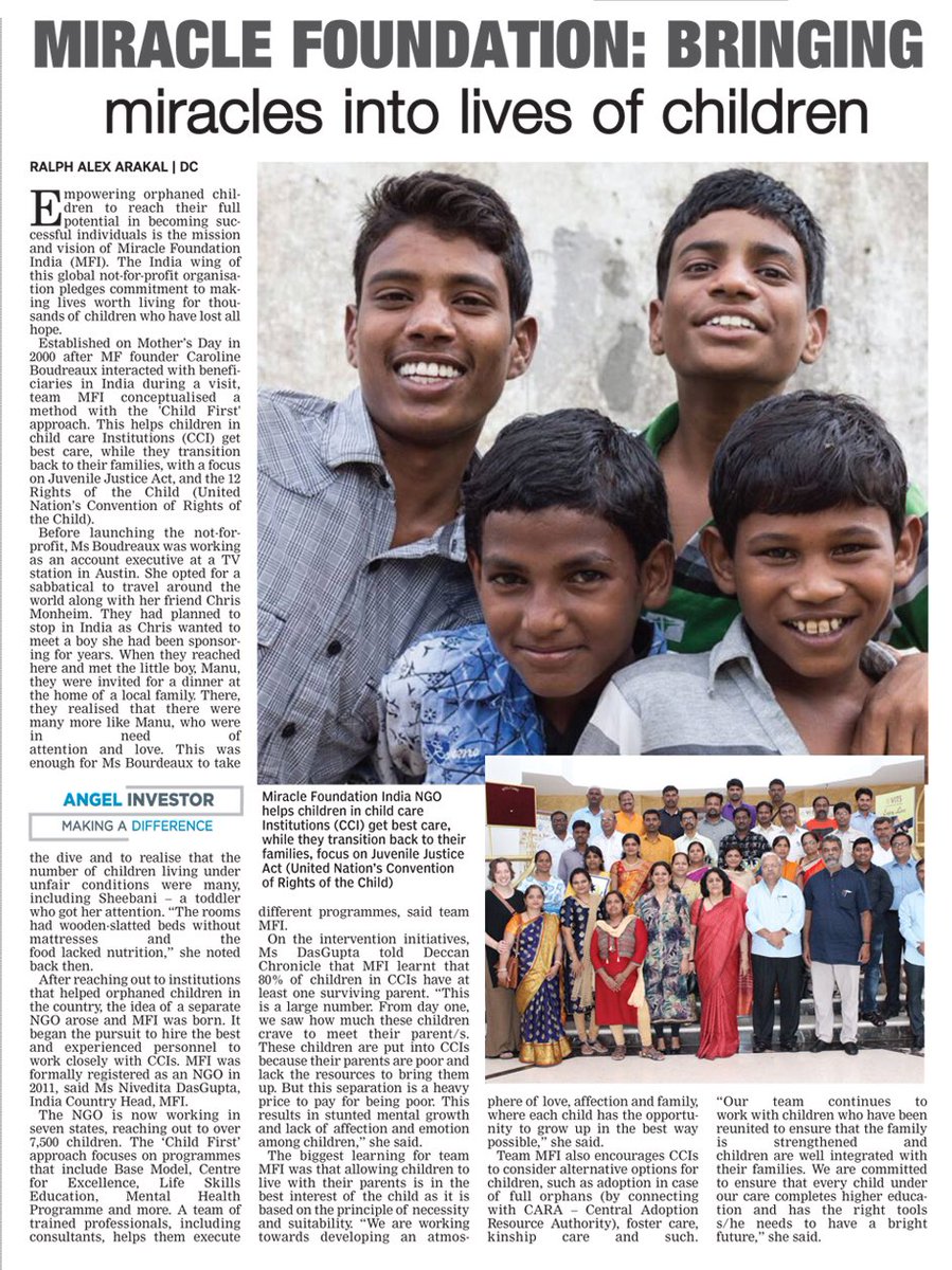 ralpharakal's tweet photo. Love, parental care and exposure to the sea of opportunities - miracles arenโt far from achieving for the needy. My feature on @TheMiracleFound India in @DeccanChronicle
#AngelInvestor
#NGOFeature https://t.co/qlizBTkoEl