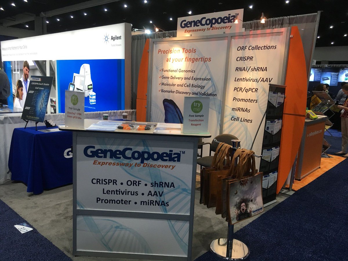 GeneCopoeia's tweet photo. Come visit GeneCopoeia's booth 317 at #ASCB2018. While you are here, sign up to receive a free RT-qPCR, qPCR and transfection reagent samples! We are also giving away free bags and pens! https://t.co/6l9OvkrCue https://t.co/89rK5WK04A