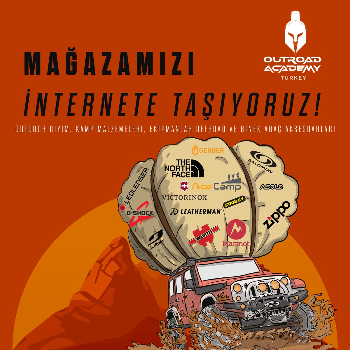 OutroadAcademyT's tweet photo. Mağazamıza gelemeyenler için biz geliyoruz! 
100lerce çeşit outdoor giyim, kamp ekipmanları ve off-road aksesuarlarıyla artık sadece 1 tık uzağınızdayız.
Sürprizlere hazır olun...

#offroad #kampekipmanları #outdoor #outdoormağaza #4x4 https://t.co/Ymk5CNOHx5