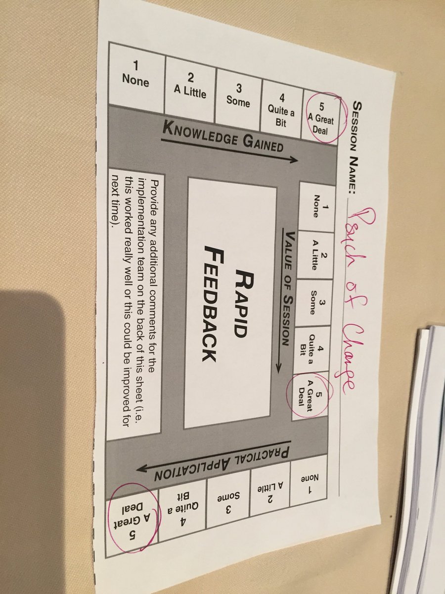 ⁦<a href="/TheIHI/">Institute for Healthcare Improvement (IHI)</a> great tool to get live participant feedback for internal adjustments ... every 60-90 minutes ⁩ #psychologyofchange