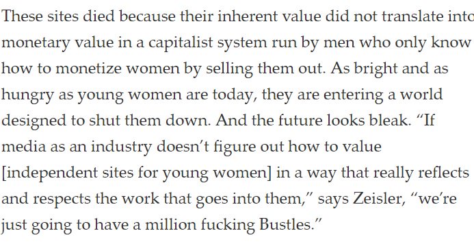 sorayaroberts's tweet photo. ICYMI: i wrote about why media made by and for young women - ROOKIE, LENNY, THE HAIRPIN, THE TOAST - keeps dying. https://t.co/nhT84v3cqg https://t.co/yD5Vjbycny