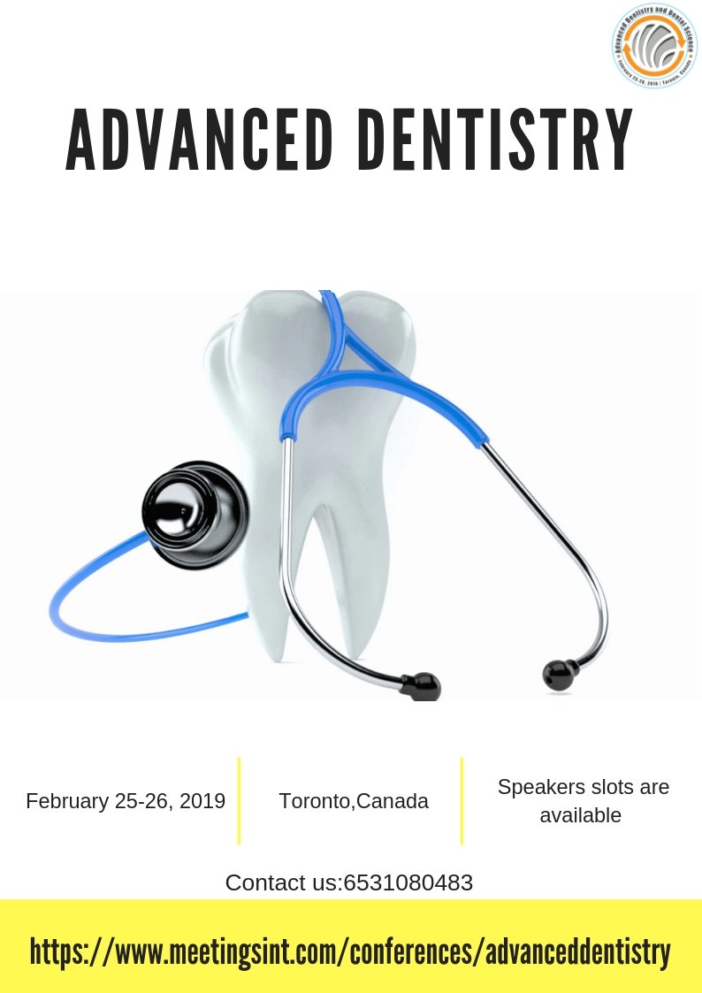 Interna05921806's tweet photo. Join us in advanced dentistry Conference2019, in Toronto, Canada and share your experience, don’t miss the opportunity to meet Dental Professional from all over the world. For more details and brochure download visit the link:  https://t.co/vhDAhmDrPs https://t.co/k4GamylSZD