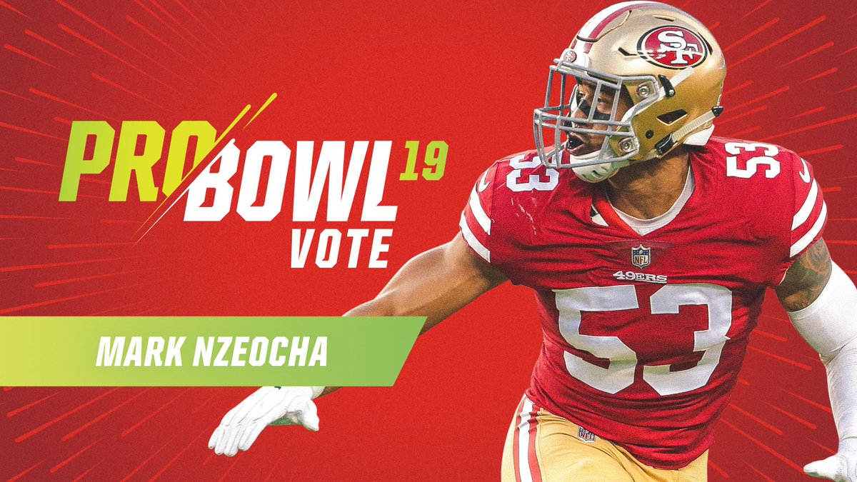49ers's tweet photo. Jetzt retweeten, um @MNzeocha zu seinem ersten Pro Bowl zu voten! Aktuell hat er die meisten Stimmen aller Special-Team-Spieler in der NFL. #ProBowlVote https://t.co/LIyEEFQJFV