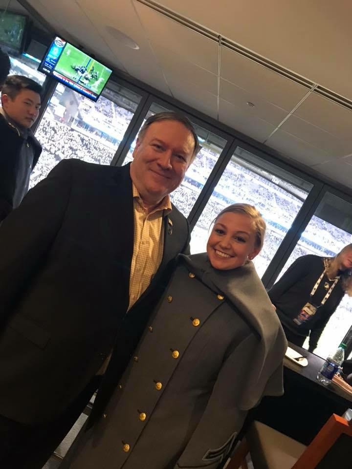 JacksonSupt's tweet photo. NOHS Alum and current West Point student, Anna Jerald, meeting Secretary of State Mike Pompeo this weekend at the Army/Navy game. Our alumni are doing some awesome things! https://t.co/JYLkngC3pa