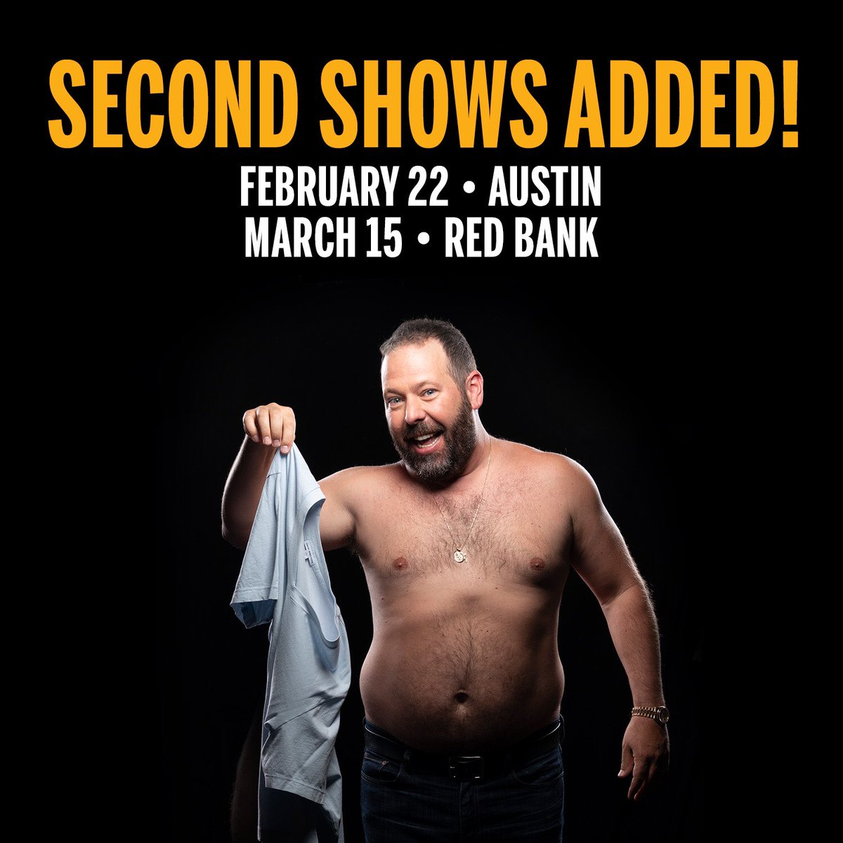 bertkreischer's tweet image. I&apos;m adding shows to Austin and Red Bank, NJ. Tickets go on sale December 14th. When the Tito’s runs out, we’ll be drinking champagne! Presale is happening December 12th. #BodyShotsWorldTour #Dawes
