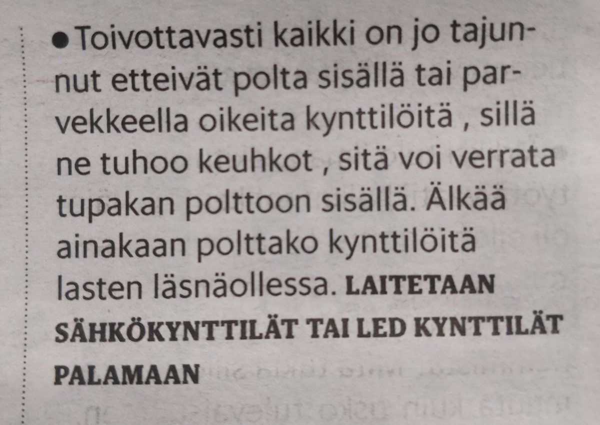 metrontekstarit's tweet photo. Vaaralliset kynttilät kiellettävä! https://t.co/mcFZzlCMvr