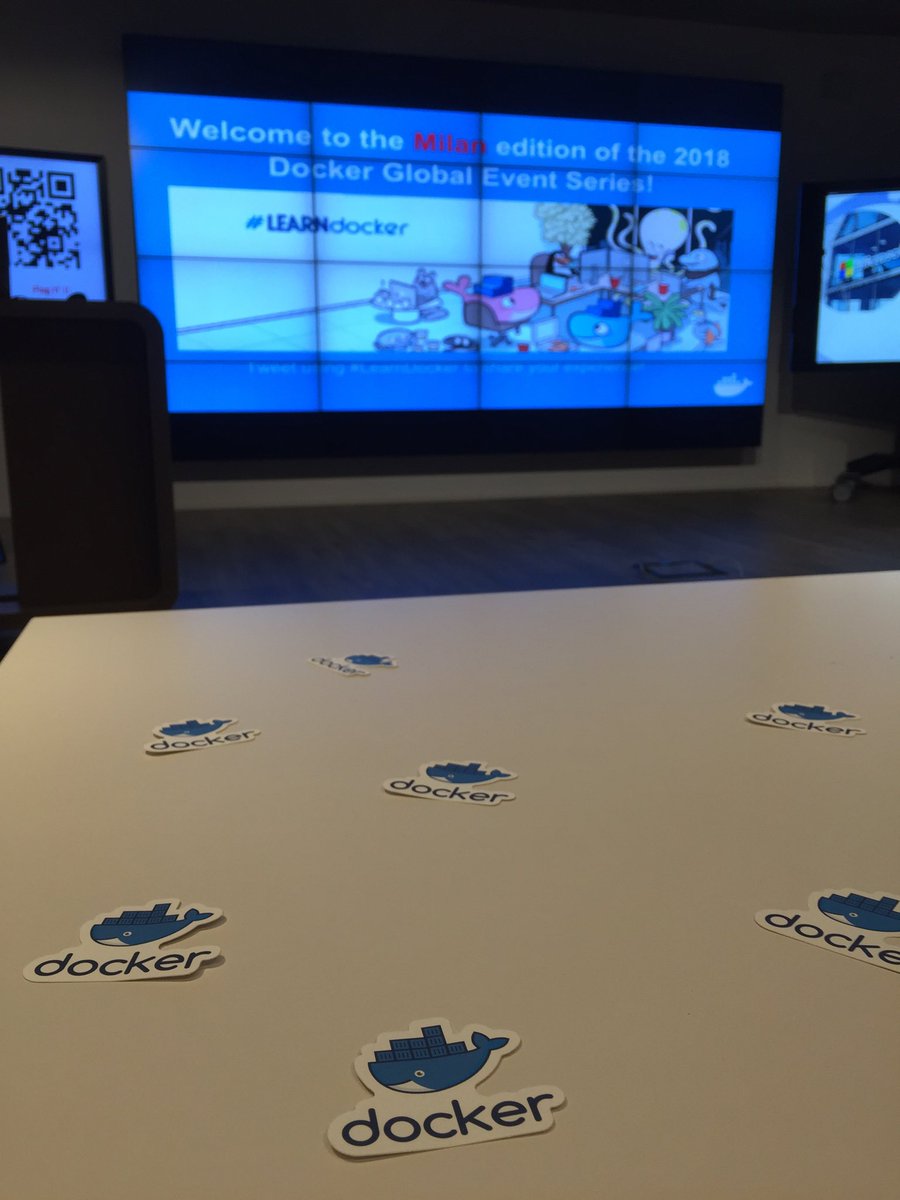 Almost ready to start Docker Milan Meetup, today with a special event #LearnDocker at ⁦<a href="/microsoftitalia/">Microsoft Italia</a>⁩ House
