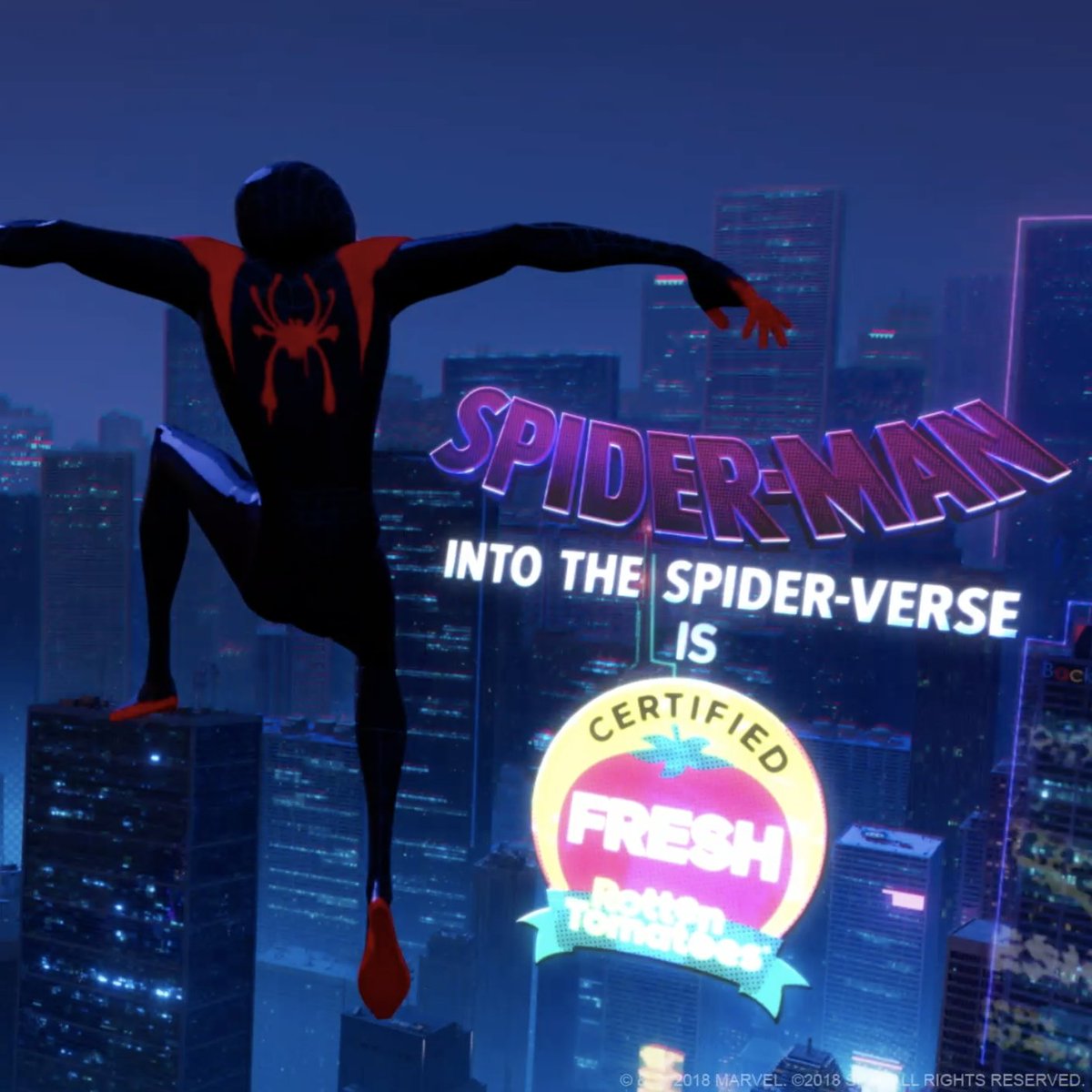 It's official: #SpiderVerse is Certified Fresh on @RottenTomatoes. Spider- Man: Across the #SpiderVerse is now playing exclusively in…