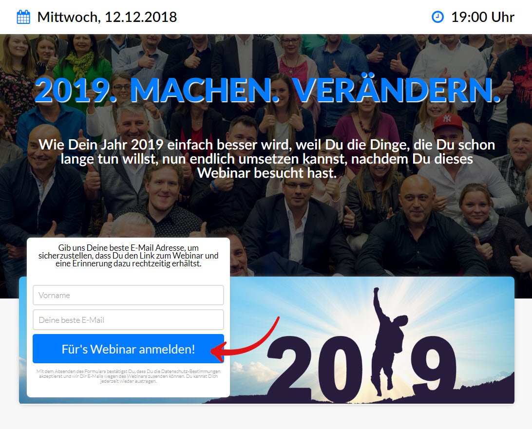 👊🔥2019. MACHEN. VERÄNDERN👊🔥
 Jetzt geplante Dinge umzusetzen...
 👉👉 tu99.de/ba2019 
𝙠𝙤𝙨𝙩𝙚𝙣𝙡𝙤𝙨𝙚s 𝙒𝙚𝙗𝙞𝙣𝙖𝙧 mit der Chance auf  Veränderung! 
 𝗳𝘂̈𝗿𝘀 𝗪𝗲𝗯𝗶𝗻𝗮𝗿 𝗮𝗺 𝟭𝟮.𝟭𝟮.𝟮𝟬𝟭𝟴 𝘂𝗺 𝟭𝟵:𝟬𝟬 𝗨𝗵𝗿 𝗮𝗻𝗺𝗲𝗹𝗱𝗲𝗻 😏🎬
 ⬇️⬇️⬇️