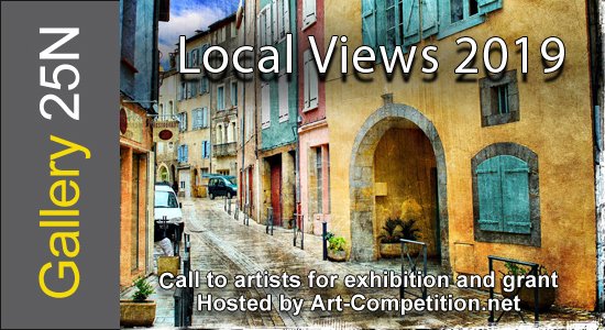 ArtistWebsite's tweet image. Twenty artists will be selected for an online group exhibit, “Local Views 2019” at Gallery25N; the exhibit and artists will be extensively marketed worldwide to over 21,500 people including art buyers, gallery owners, curators, collectors, etc. 

art-competition.net/Contest_Inform…