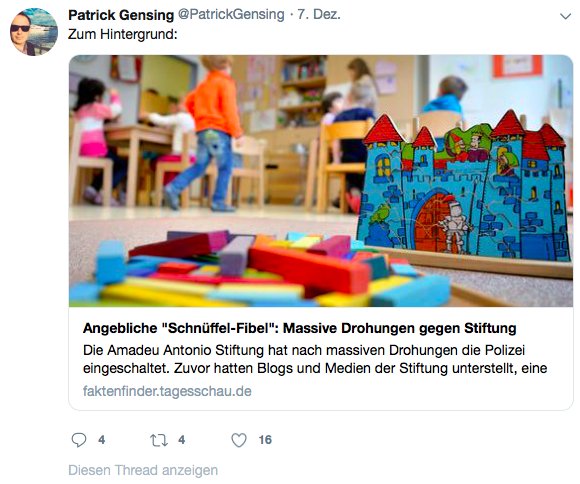ein_prozent's tweet photo. Ein klassischer @PatrickGensing (Mr. #FakeNews): Erst von der @AmadeuAntonio Kohle als "freier Mitarbeiter" kassieren und später bei @tagesschau die PR für die mehr als obskure Truppe machen. 😂
Mehr zum @NDR- und @ARDde-Problem #Gensing: https://t.co/X0iGqSPo7K #TeamGensing https://t.co/FJzNeFfeEx