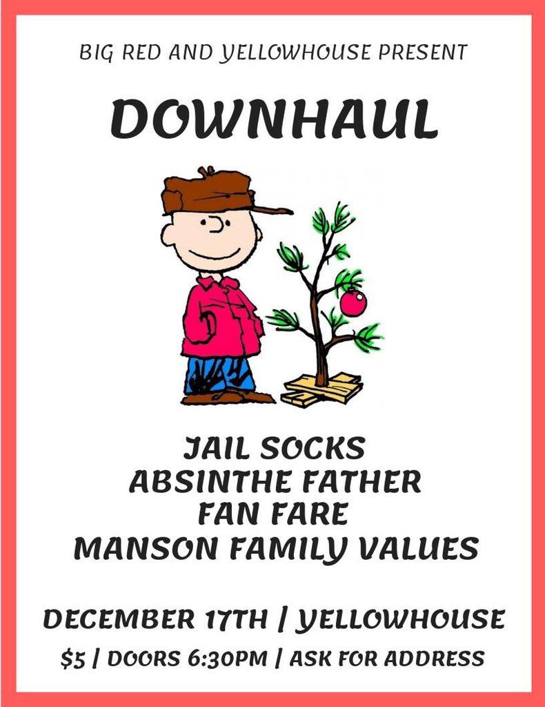 Next Monday at Yellowhouse!

This will be our last Richmond show for awhile!!

We’re playing with <a href="/jailsocks/">jail socks</a> and <a href="/absinthefather/">greenville, sc tap water fan account</a>! 

<a href="/fanfareva/">Fanfare</a> and @ManFamJamBand are opening it up. 

Come early and support the touring bands! Message for address