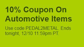 blackfriday's tweet photo. eBay is offering 10% off Automotive Items for Green Monday. The maximum discount is $100. The offer ends today, 12-10. https://t.co/4KG5vsYIm7 https://t.co/jgRt3qMlHz