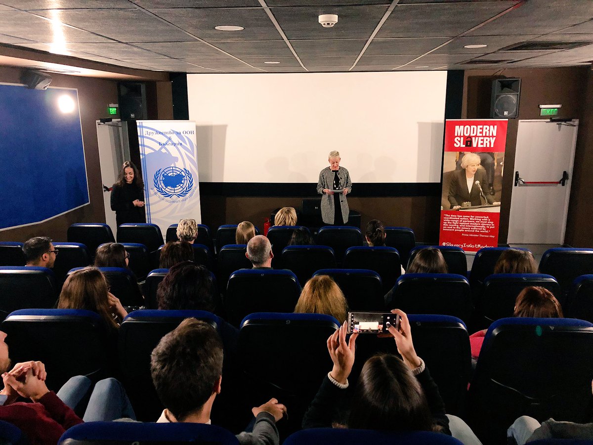 UKinBulgaria's tweet photo. Today, on the 70th anniversary of the signing of the Declaration of Human Rights, we are screening “A woman captured" by @TheWhyFound. We are delighted to collaborate with @UNA_Bulgaria on this occasion.
#StandUp4HumanRights #UNHumanRights
#theWHYfoundation #askWHY #whyslavery https://t.co/nN5ZSKyb6M