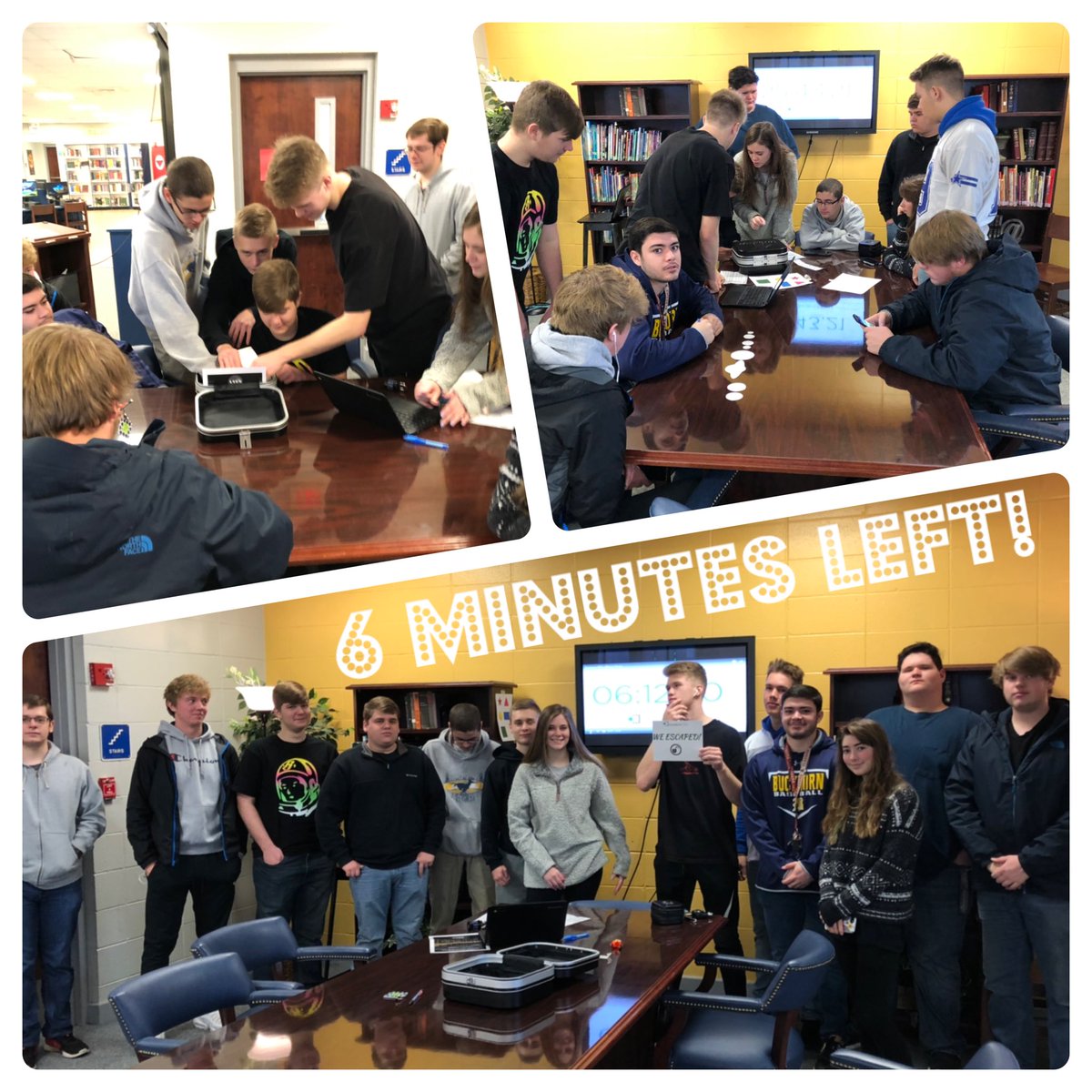 BuckhornHighLib's tweet image. Mrs. Tibb’s #GroupTwo escaped their @breakoutEDU game @Buckhorn_High! 🔐#MissionSolarSystem 💫