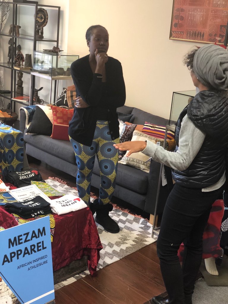 Honored to host Hadiya Williams of Black Pepper Paperieco Co. &amp; Manka Azefor of Mezam Appare over the weekend &amp; showcase their athleisure wear with African prints + unique home goods during our Meet-The-Maker pop up. Be sure to follow them &amp; #ShopZawadi this holiday season.