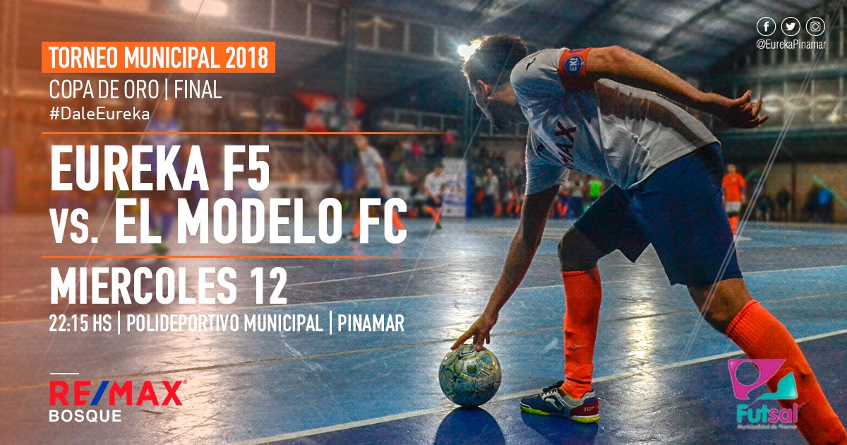 Final Copa de Oro Torneo Municipal 2018
Todos a alentar a Eureka, todos a alentar al Ekipo
Eureka F5 vs. El Modelo FC | 12 Diciembre | 22:15 Hs | Polideportivo Municipal
#DaleEureka #EurekaPinamar #EkF5 #Futsal #TorneoMunicipal #CopaDeOro
