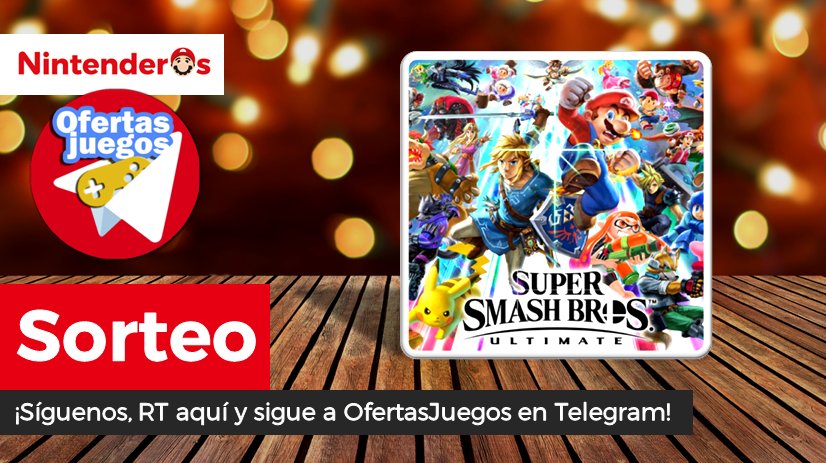 Nintenderos's tweet photo. ¡Sorteamos una copia de Super Smash Bros. Ultimate para Nintendo Switch!

➡️ Síguenos en Twitter: @Nintenderos
➡️ RT aquí
➡️ Sigue el canal de Telegram OfertasJuegos Nintendo: https://t.co/KLvcurp6WM

¡Suerte! - https://t.co/CMOvzlgpDQ https://t.co/85W90hWleV