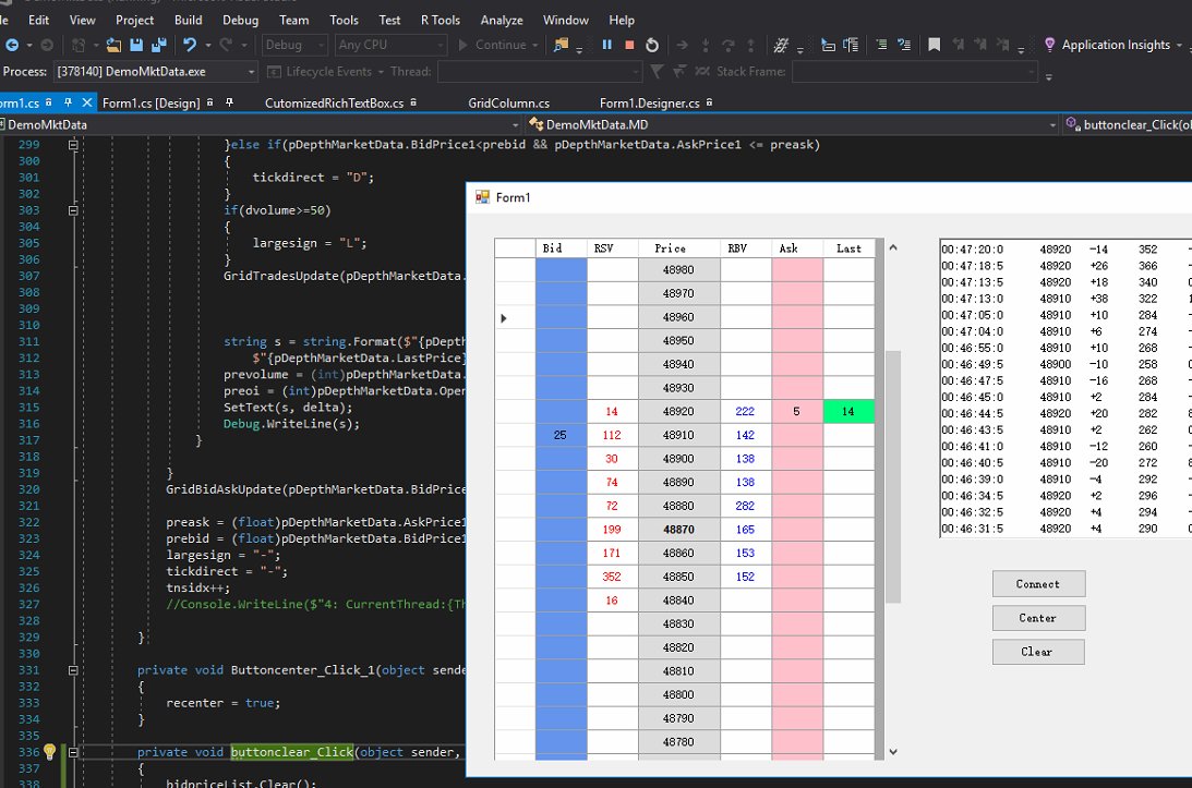 trader_coder's tweet image. Just spent one week to build this application. There is no such order flow analysis tool in China future market. You can hardly find somewhere to trade it with DOM for these market. So I made it by myself.