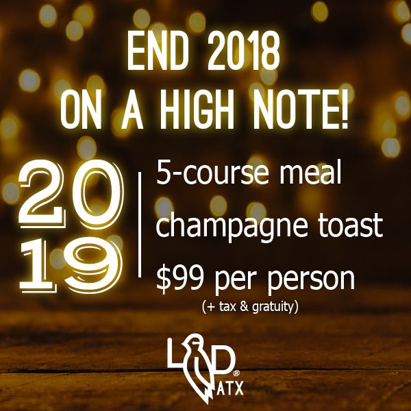 Cheers to the New Year <a href="/LonesomeDoveATX/">Lonesome Dove Austin</a>! 🥂 We're open on Dec. 31st for #NYE fun with friends &amp; family, feat. 5-courses + champagne toast! View the full menu &amp; reserve: ow.ly/LGnW30mVMzW #openNYE #newyearseve #austin #nyedinner #cheftimlove #eatdrinkandlivewell
