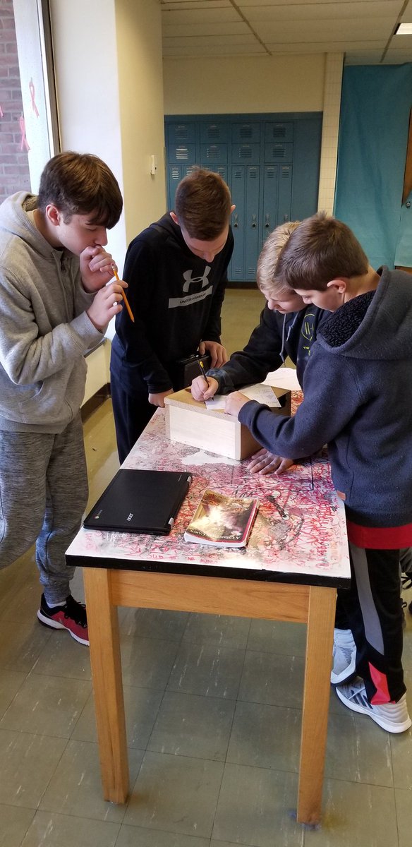 JenniferBano3's tweet image. 7th grade Venetian students testing problem solving skills today while culminating their study of A Cristmas Carol with breakout boxes! @SASD_IV #sasdnext