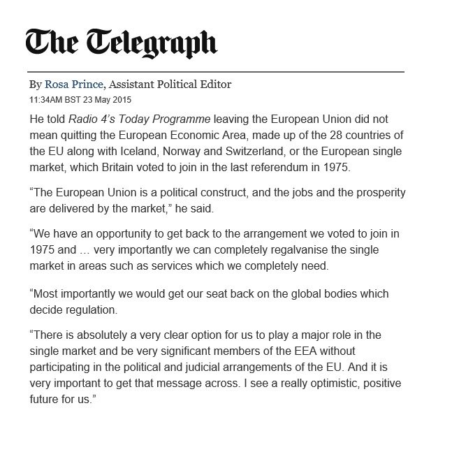 Another question that you, as the jury, must consider is: Has Mr Daniel John Hannan deliberately conflated the Common Market and the Internal Market for EFTA advocates, who consider membership of the Single Market as returning to the market we joined in 1975?