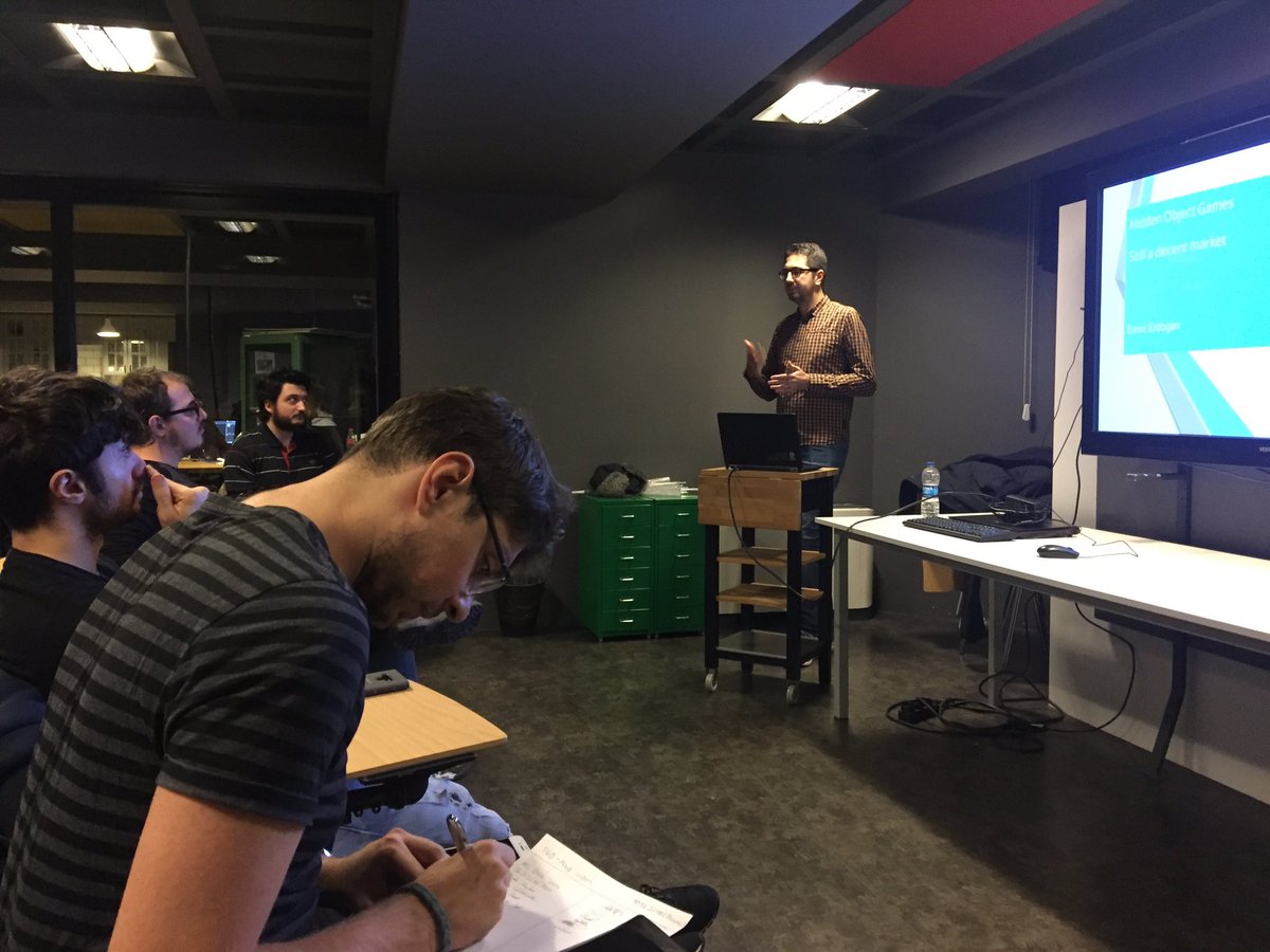guvencat's tweet photo. Emre Erdoğan from @GameHouse (Netherlands) is sharing their experiences on Hidden Object games. Thank you Emre! 😀 #bugkitchen https://t.co/QQWTMECLe4