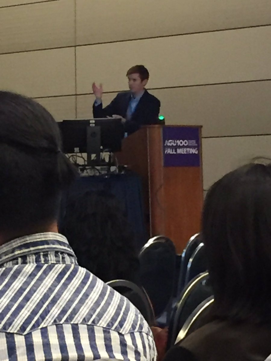 GeologistBrady's tweet photo. @tinyicybubbles finishing off this mornings #AGU100 water isotope systematics session with a summary of Lake Peten Itza work from the Godwin Lab https://t.co/ei0Oa9s7qG