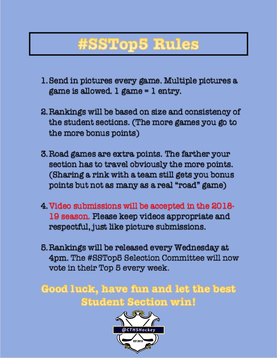 Let’s try this again. Here are the rules for the 2018-19 season. Follow them and you’ll be in a solid position to win the #SSTop5 #cthk