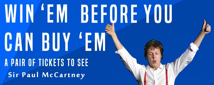 Magic105radio's tweet photo. Find Paul McCartney on the website to win a pair of tickets before you can buy them! https://t.co/IRtaYM1o04 https://t.co/vOGq01m35b