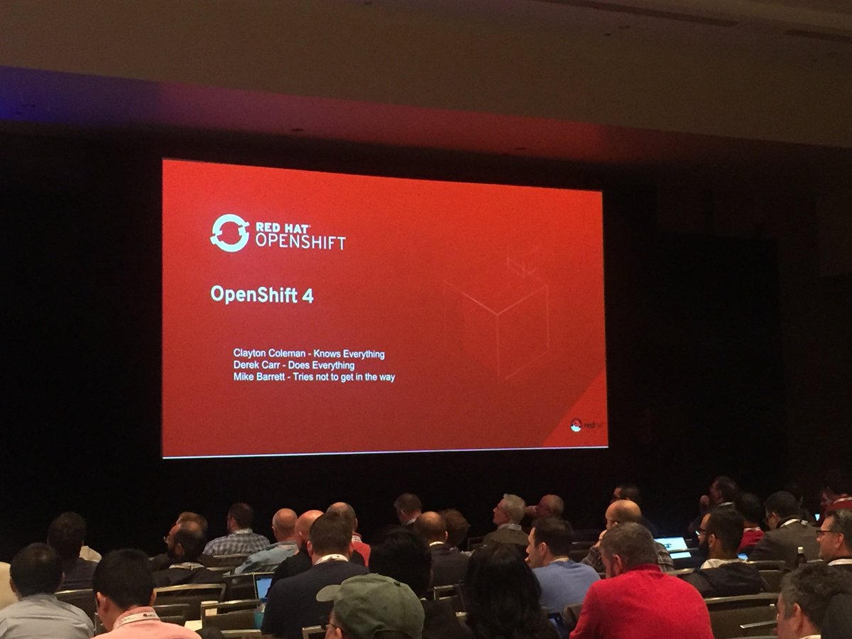 JenInnovate's tweet image. #OpenShift4 live demo at @openshift Commons Gathering. Installing a cluster. @redhat @RedHatCloud @RedHatEvents @redhatopen #RedHat #KubeCon