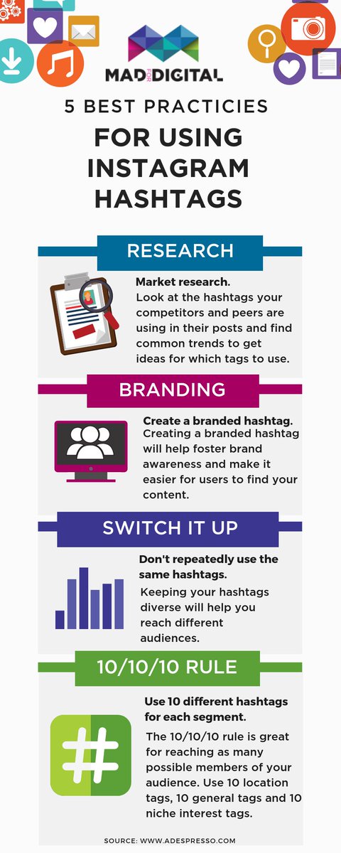 MADforDIGITAL's tweet photo. Here are 5 best practices for using Instagram hashtags. Learn more at https://t.co/dEkhv1JEvD #instagram #hashtags #smm #socialmedia https://t.co/LIB1r4xmJR