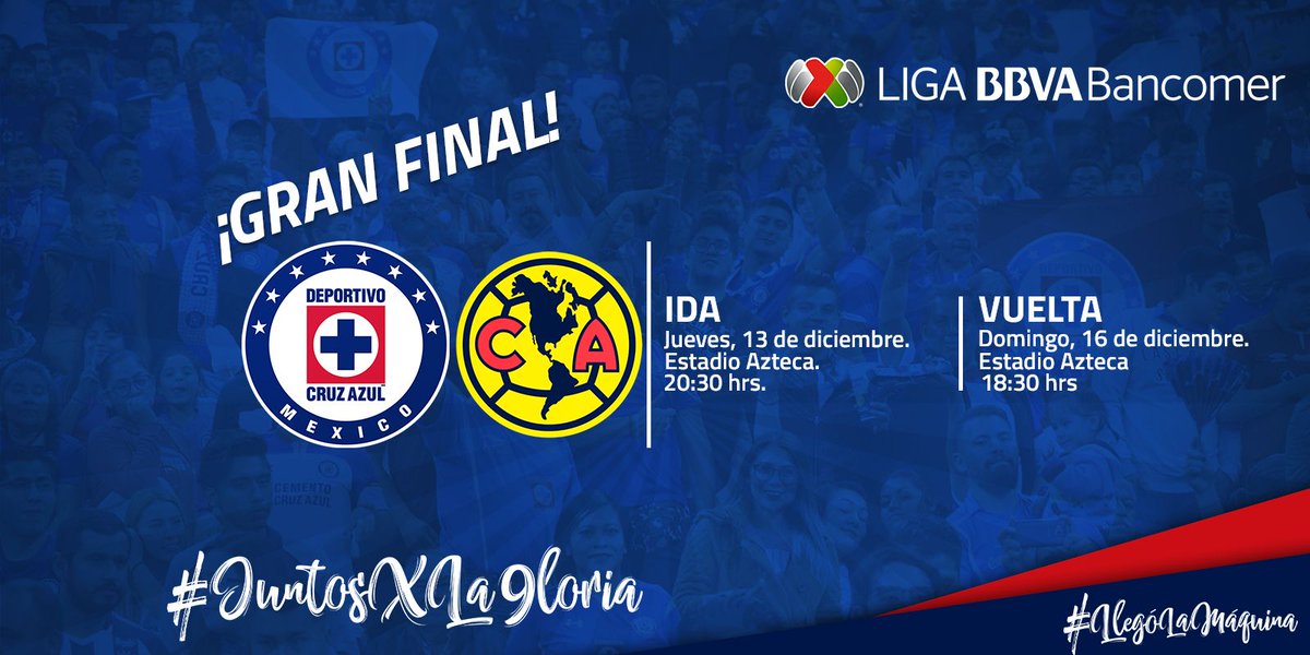 Se han confirmado los horarios para la Gran Final en el @EstadioAzteca, nos vemos el domingo en nuestra casa.
#JuntosXLa9loria