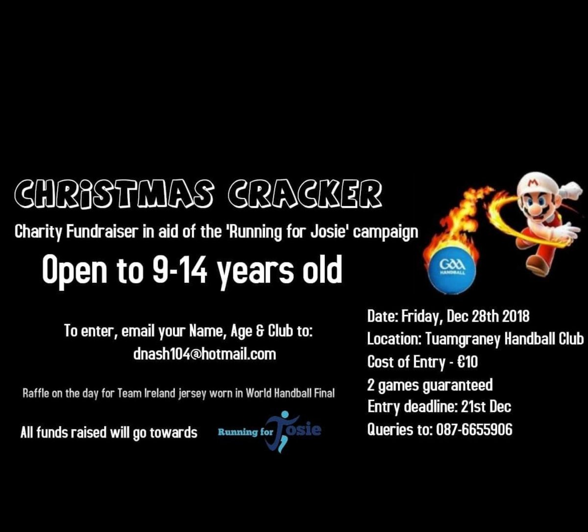 Some fun handball games over the Christmas holidays, and support a great cause. CHRISTMAS CRACKER🎅m.facebook.com/story.php?stor…