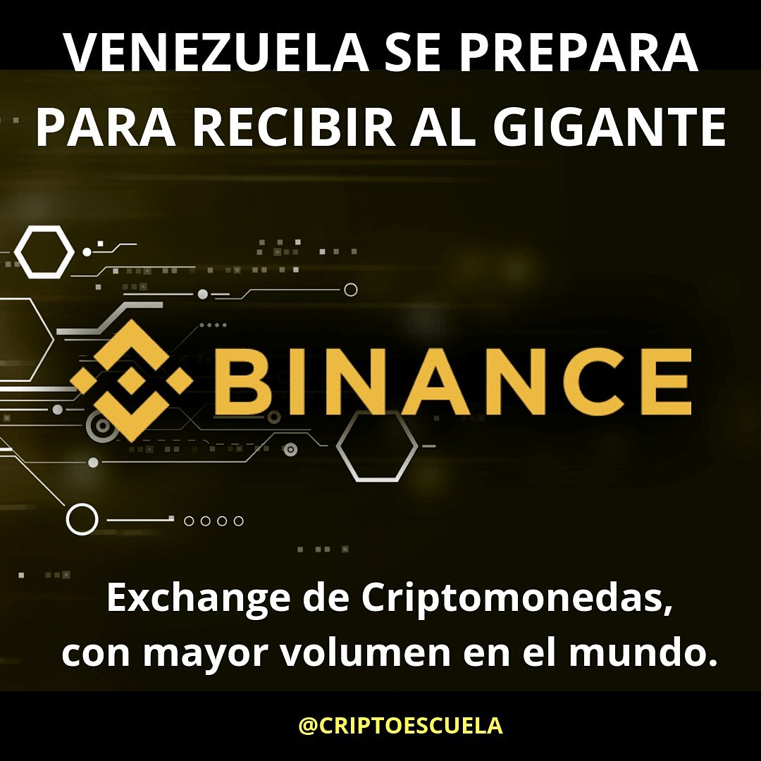 cripto_escuela's tweet photo. Venezuela se prepara para recibir este 14 de diciembre, al Gigante BINANCE,  Exchange de Criptomonedas, con mayor volumen del mundo.
Somos un país con un crecimiento acelerado en el tema de los CriptoActivos. #Venezuela https://t.co/RcT1zHdSh0