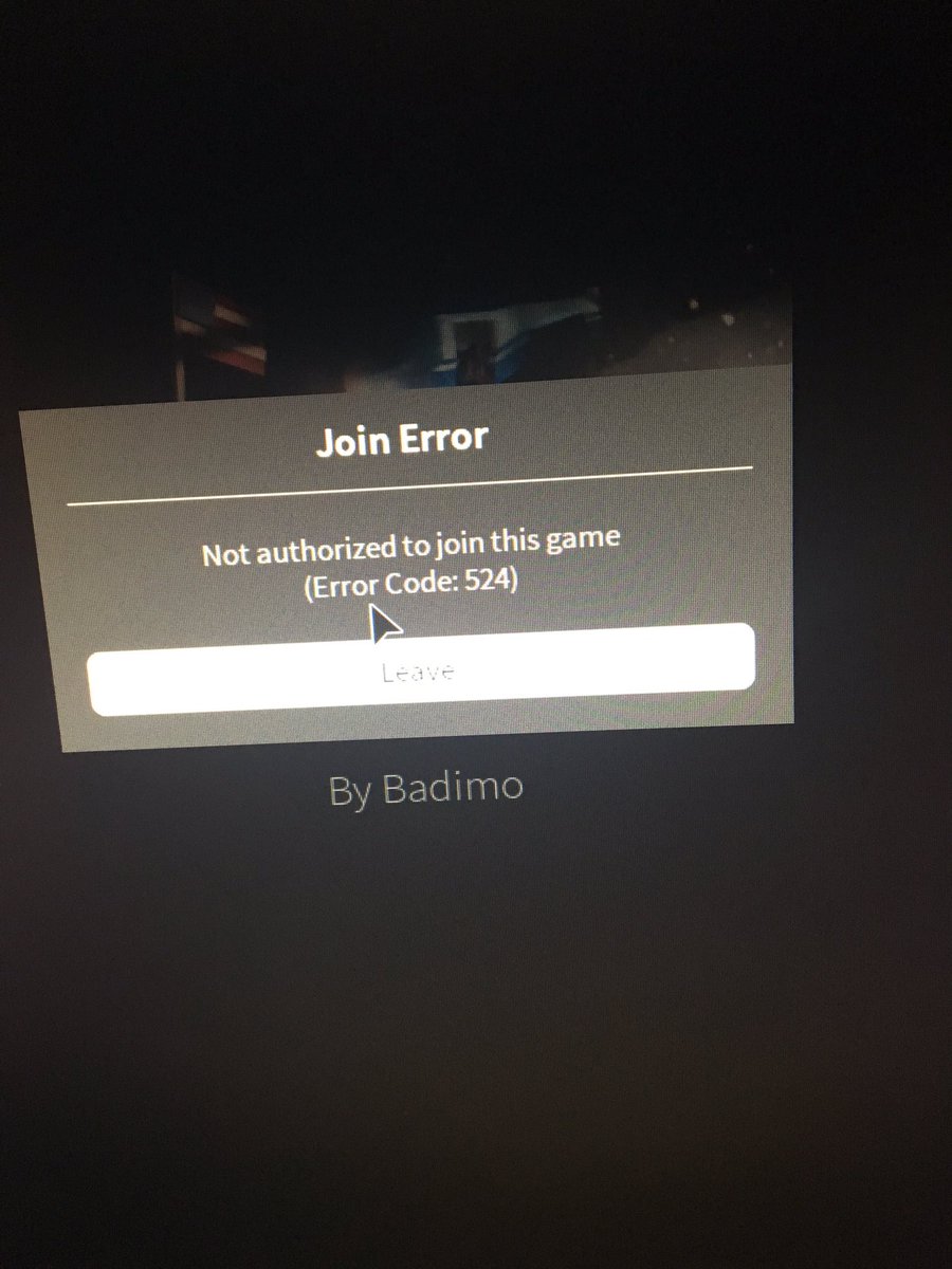 Error code authorization error. Roblox ошибка 524. Код 524 РОБЛОКС. Roblox Error code. Error code 524.