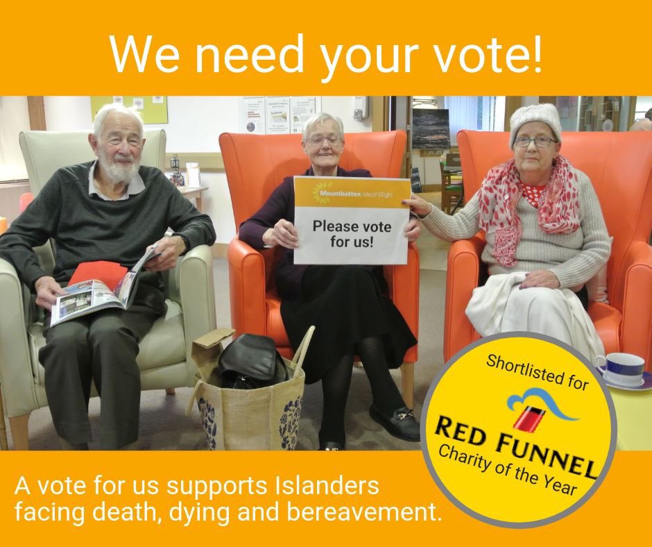 Mountbatten needs your vote! 
Please vote for your local hospice to be <a href="/RedFunnel/">John Williams</a> Ferries’ charity of the year 2019 - 
redfunnel.co.uk/en/corporate-i…
Voting closes Sunday 16th December - share, share, share. Thank you!