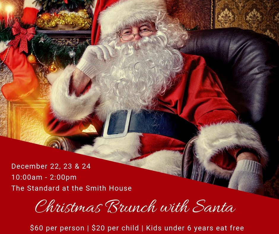 StandardNash's tweet photo. Christmas Brunch with Santa - Dec. 22, 23 or 24 from 10:00am to 2:00pm. Enjoy an incredible brunch with bottomless Mimosas, Bloody Mary's and photos with Santa Claus!  Bring the family!   Reservations required: 615-
(615) 254-1277. https://t.co/x8XVUDJmKY