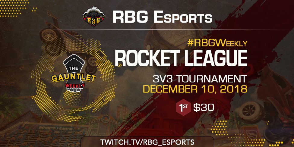 RBG_Esports's tweet photo. It's our favorite night of the week again! @U90eSports took Gauntlet #7 last Monday, and tonight is the 2nd-to-last #RBGWeekly of December!
$30 3v3 PC/Xbox/Switch
Registration closes at 7:30pm EST
https://t.co/K4tsQufnIU
Games and stream @ 8pm EST
https://t.co/Ot4LLRJpiJ https://t.co/YwlmbSwLTR