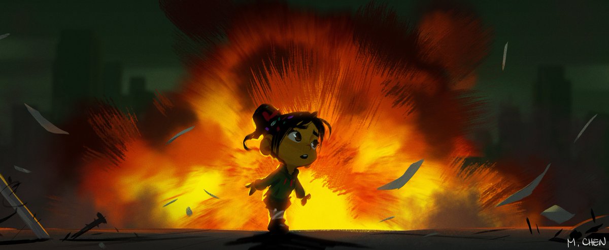 When I saw <a href="/JustChris/">Chris Williams</a> boards for the Vanellope song sequence, I knew I just HAD to paint them! One of the funnest parts to color script for the film.