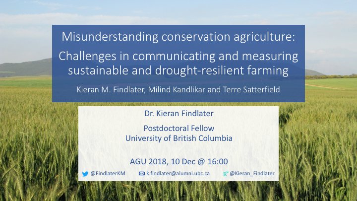 FindlaterKM's tweet image. Speaking shortly at #AGU2018 on the challenge of promoting, adopting and monitoring complex and sustainable farming practices.

If farmers want to adapt, have capacity and think they&apos;re adapting -- and experts think farmers are adapting -- what could go wrong?

#riskcomm #scicomm