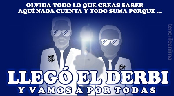 ¡Con GARRA, PASIÓN y AMBICIÓN! podemos conseguirlo.
¡¡¡ESTE PARTIDO LO VAMOS A GANAR!!! #AporEllosTenerife