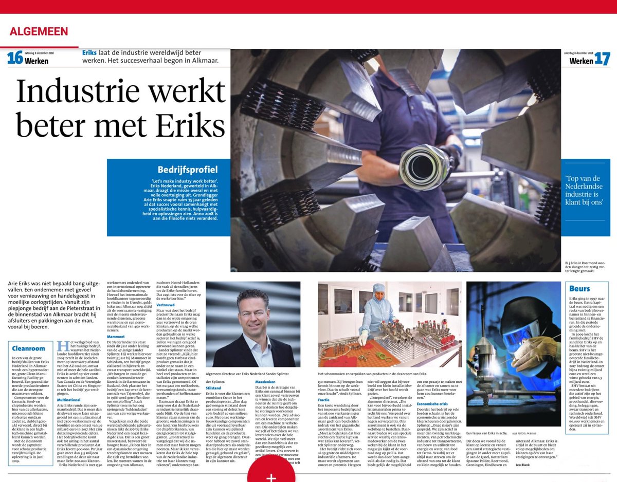 ERIKSbv's tweet photo. ERIKS in het @NHDagblad: "Industrie werkt beter met ERIKS." Interview met directeur @SanderSplinter. Link: https://t.co/jJdGEpvbRD #ERIKS #Alkmaar #industrie https://t.co/6TgBeLiewE