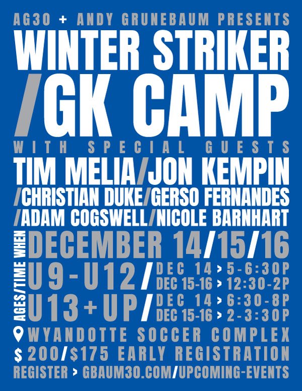 Andy Gruenebaum (@gbaum30) on Twitter photo Last week to register for this unbelievable opportunity to train with <a href="/TimMelia28/">Tim Melia</a> @ge7fe <a href="/JonKempin21/">Jon Kempin</a> <a href="/NB_Goalkeeping/">Nicole Barnhart Goalkeeping</a> <a href="/cmduke20/">Christian Duke</a> and more....<a href="/KCCauldron/">The Cauldron</a> EVERY SINGLE MEMBER should be registered! LETS GO!!!! Last week to register for this unbelievable opportunity to train with <a href="/TimMelia28/">Tim Melia</a> @ge7fe <a href="/JonKempin21/">Jon Kempin</a> <a href="/NB_Goalkeeping/">Nicole Barnhart Goalkeeping</a> <a href="/cmduke20/">Christian Duke</a> and more....<a href="/KCCauldron/">The Cauldron</a> EVERY SINGLE MEMBER should be registered! LETS GO!!!!