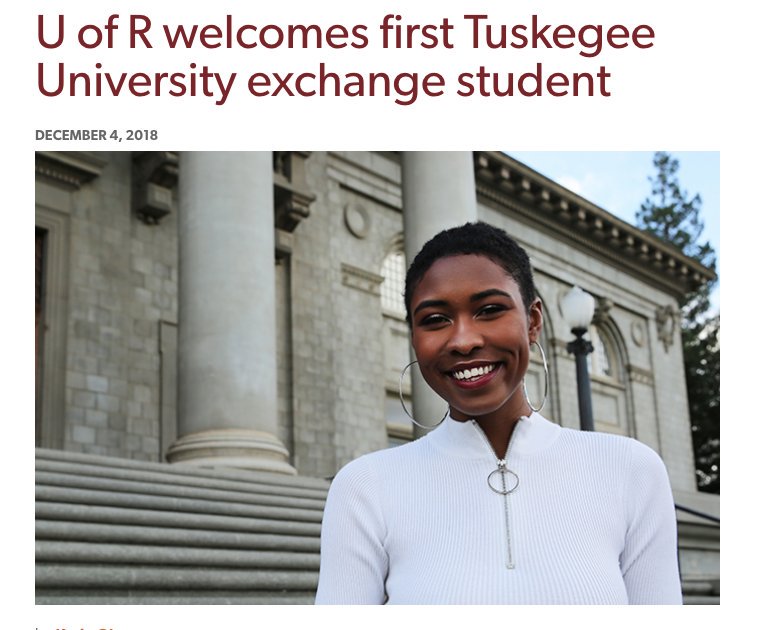 TUSKEGEE UNIVERSITY (@tuskegeeuniv) on Twitter photo The University of Redlands welcomes its first #TuskegeeUniversity exchange student: food science/biology major Noelani Pierce redlands.edu/bulldog-blog/2… <a href="/TUCAENS/">TU College of Ag</a> <a href="/UofRedlands/">University of Redlands</a> The University of Redlands welcomes its first #TuskegeeUniversity exchange student: food science/biology major Noelani Pierce redlands.edu/bulldog-blog/2… <a href="/TUCAENS/">TU College of Ag</a> <a href="/UofRedlands/">University of Redlands</a>