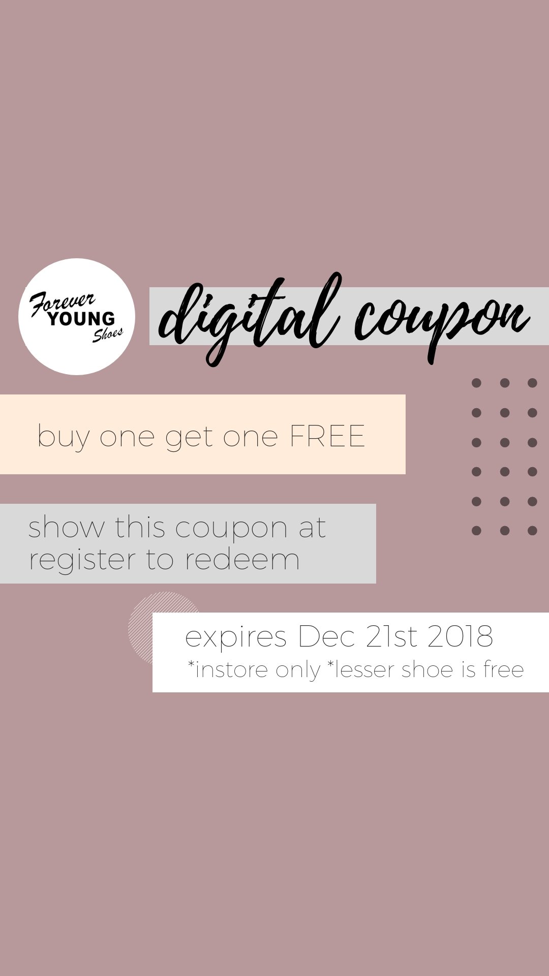 Forever young shoes coupon discount