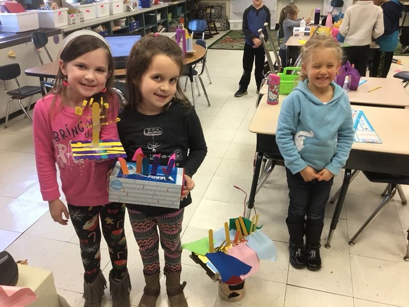 Makerspace in action! Ss creating their own Menorahs while we study winter holidays! <a href="/EGEroadrunner/">Dennis Brown</a>