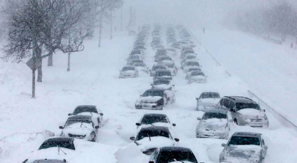 Strong winter storm in the United States.