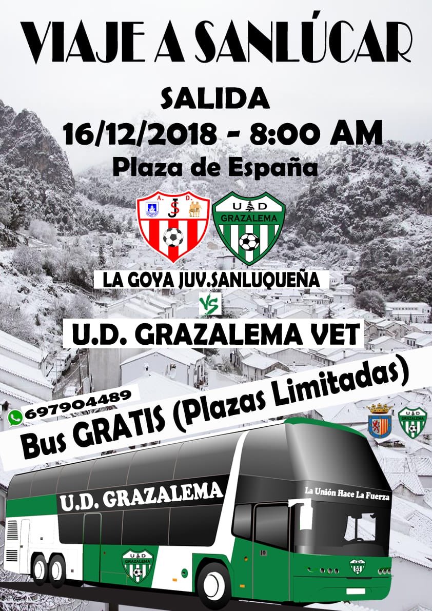 UDGrazalema's tweet photo. No te quedes sin tu plaza!!! Ven a Sanlúcar y apoya a tu equipo!! 💪🏼💪🏼 🇳🇫La Unión Hace La Fuerza🇳🇫 https://t.co/3VjJX7XNmU